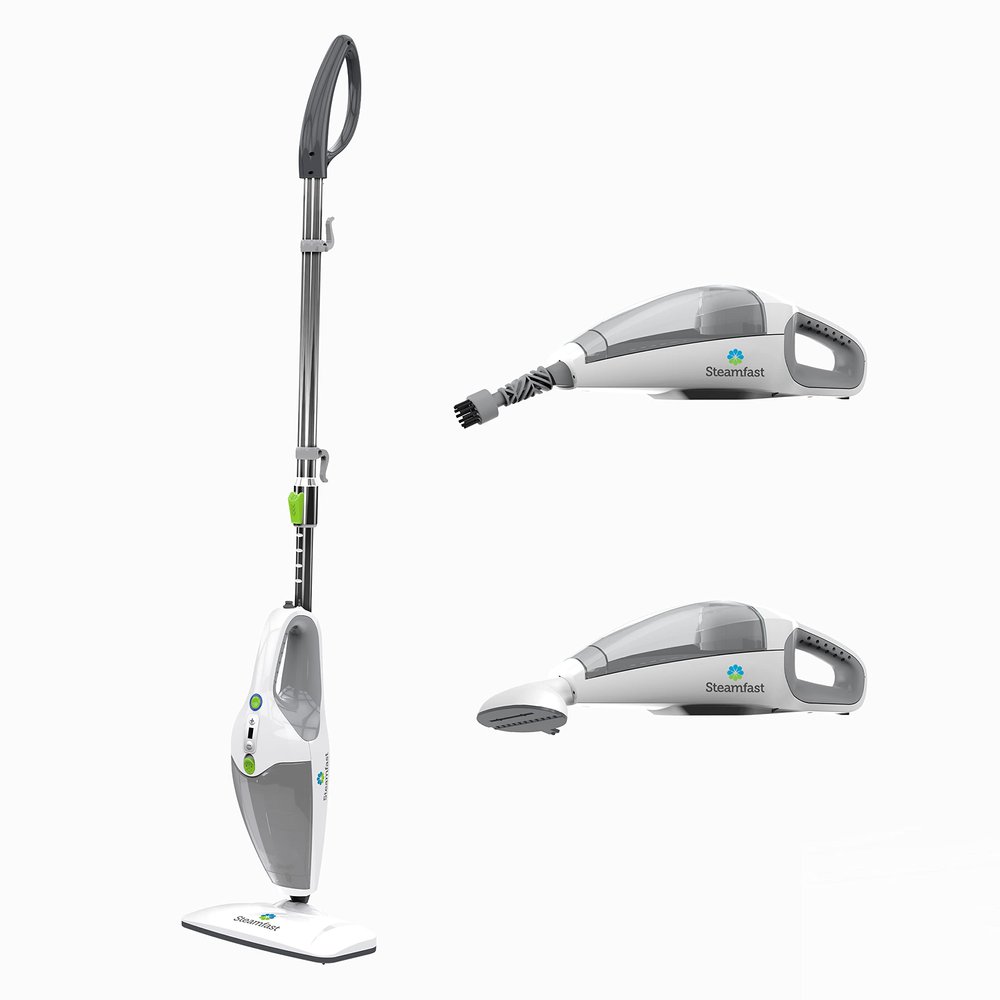 Steamfast SF-295 3-in-1 Mop, Handheld Steam Cleaner, and Fabric Steamer, 7 Steam Levels, 9 Accessories, 2 Washable Mop Pads