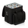 PICNIC TIME Cellar 6-Bottle Wine Carrier & Cooler Tote, Insulated Padded Wine Cooler Bag for Travel, Portable Bag with Polyester Exterior and Water-Resistant Base, (Black with Gray Accents) view 1