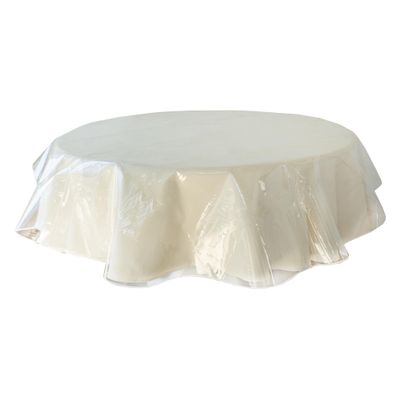 Benson Mills Heavy Duty Crystal Clear Plastic 100% Waterproof Tablecloth Protector, Vinyl PVC Round Table Cloth, Oil Spill Proof Wipe Clean Table Cover for Dining Tables (70" Round)