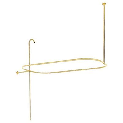 Kingston Brass ABT1040-2 Vintage Oval Shower Riser with Enclosure, 59-Inch, Polished Brass