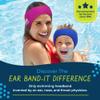 Earvolution Original Ear Band-It Swimming Headband, American Brand, Doctor-Invented - for Kids & Adults - Sensory-Friendly - Keep Ears Dry & Prevent Swimmer's Ear, Holds Earplugs In, (Magenta - Large) view 2