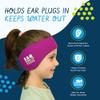 Earvolution Original Ear Band-It Swimming Headband, American Brand, Doctor-Invented - for Kids & Adults - Sensory-Friendly - Keep Ears Dry & Prevent Swimmer's Ear, Holds Earplugs In, (Magenta - Large) view 3