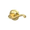 Schlage F10 V FLA 605 Flair Door Lever, Hall & Closet Passage Lock, Bright Brass view 3