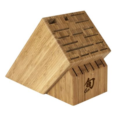 Shun Bamboo Knife Block, 22 Slot Large Knife Holder, Made from Genuine Bamboo, Kitchen Storage for Professional and Home Chefs