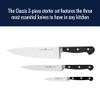 HENCKELS Classic Razor-Sharp 3-Piece Kitchen Knife Set, Chef Knife, Paring Knife, Utility Knife, German Engineered Informed by 100+ Years of Mastery, Stainless Steel view 2