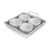 Chicago Metallic Professional 6-Piece Creme Brulee Set with 4 Porcelain Ramekins, 8-inch Square Pan and Wire Rack view 1