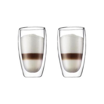 Bodum 15oz Pavina Double Wall High-Heat Borosilicate Glass, Set of 2, Clear