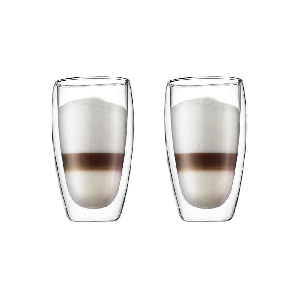 Bodum 15oz Pavina Double Wall High-Heat Borosilicate Glass, Set of 2, Clear