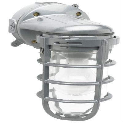 Woods L1707SV Traditional 150W Incandescent Weather Industrial Light, Wall Mount, Silver,Large