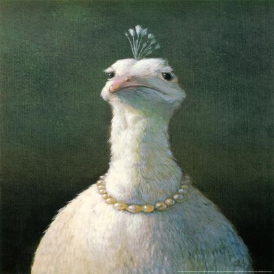 Fowl with Pearls Art Poster Print by Michael Sowa, 17x24 ists Art Poster Print by Michael Sowa, 17x24