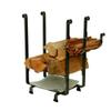 Enclume Rectangular Log Rack with Newspaper Rack, Hammered Steel view 1