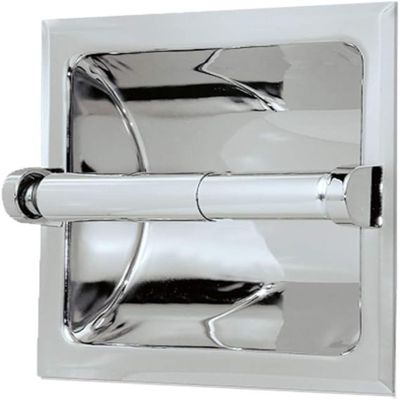 Gatco 782, Recessed Toilet Paper Holder, Chrome / Wall Mounted 6.25" x 6.25" Recessed Spring Loaded Toilet Paper Holder for Bathroom