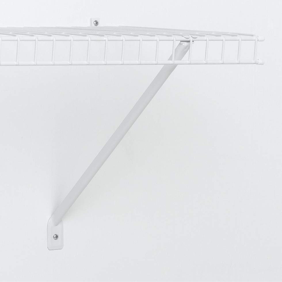 ClosetMaid Wire Shelving Support Brackets for 16 in. Deep Shelves, 12-Pack, with Anchors & Pins for Installation, White