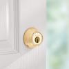Kwikset 660 Deadbolt Deadbolt Lock, Polished Brass Round Exterior Keyed Front Entry Door, Single Cylinder Dead Bolt view 4