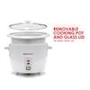 Elite Gourmet ERC-003 Electric Rice Cooker with Automatic Keep Warm Makes Soups, Stews, Grains, Hot Cereals, White, 6 Cups Cooked (3 Cups Uncooked) view 2