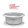 Elite Gourmet ERC-003 Electric Rice Cooker with Automatic Keep Warm Makes Soups, Stews, Grains, Hot Cereals, White, 6 Cups Cooked (3 Cups Uncooked) view 4