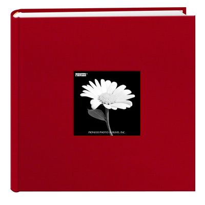 Fabric Frame Cover Photo Album 200 Pockets Hold 4x6 Photos, Apple Red