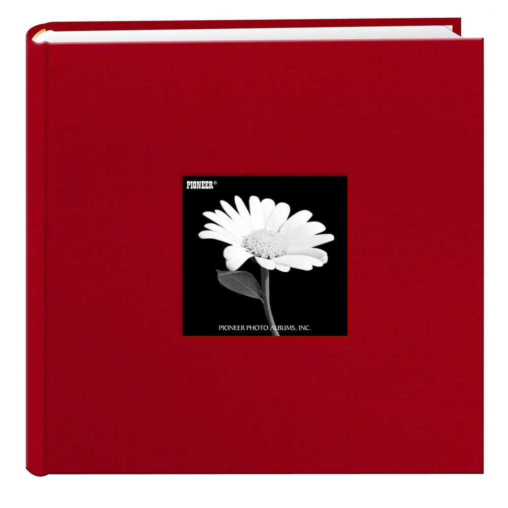 Fabric Frame Cover Photo Album 200 Pockets Hold 4x6 Photos, Apple Red