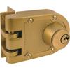 Prime-Line U 9972 Jimmy-Resistant Deadlock, Diecast, Brass Color, Angle Strike, Double Cylinder (Single Pack) view 1