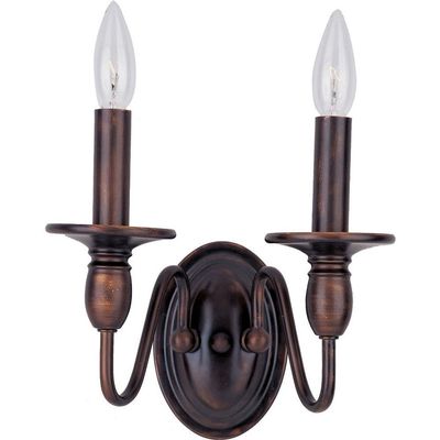 Maxim Lighting Towne 2-Light Chandelier | Oil Rubbed Bronze Finish | Early American Dining Room Chandelier | 11032OI