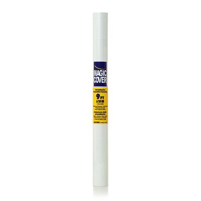Magic Cover Premium Adhesive Vinyl Contact Shelf Liner and Drawer Liner, 18"x9', White