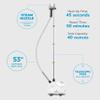 Steamfast SF-407 Canister Fabric Steamer, With Telescopic Pole and Fabric Brush, 45 Second Heat Up Time, Chemical-Free Steam, Clothes Hook, Fabric Brush, 40-Ounce Water Tank, White view 2