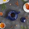 RSVP Large Stoneware 6-Cup Teapot, Blue view 3