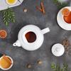 RSVP International Stoneware Teapot Collection, Microwave and Dishwasher Safe, 42 oz, White view 3