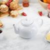 RSVP International Stoneware Teapot Collection, Microwave and Dishwasher Safe, 42 oz, White view 4