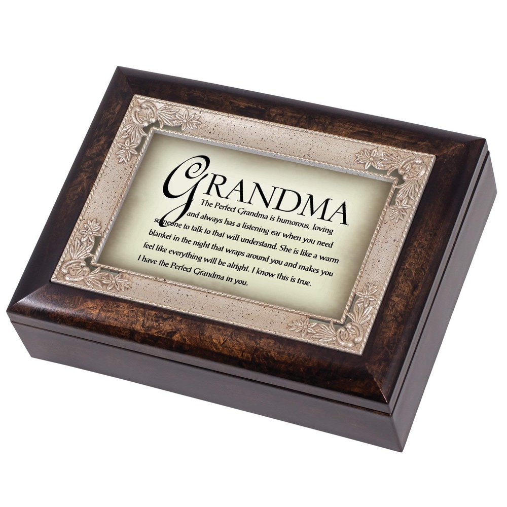 Cottage Garden I Have The Perfect Grandma Burlwood Jewelry Music Box Plays Amazing Grace