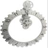 Kikkerland Big Wheel Revolving Wall Clock, Silver view 1