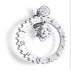 Kikkerland Big Wheel Revolving Wall Clock, Silver view 2