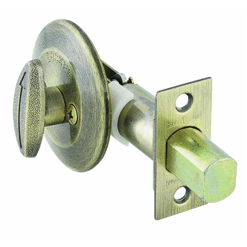 Kwikset 663 Single-Sided Deadbolt in Antique Brass, Thumbturn One Side, Key Lock, Adjustable Latch, ANSI/BHMA Grade 3 Certified
