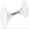 Prime-Line E 2319 Solid Brass Vintage Door Knob Spindle Set, 2-1/4 In. Outside Diameter, White (Single Pack) view 1