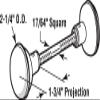 Prime-Line E 2319 Solid Brass Vintage Door Knob Spindle Set, 2-1/4 In. Outside Diameter, White (Single Pack) view 2