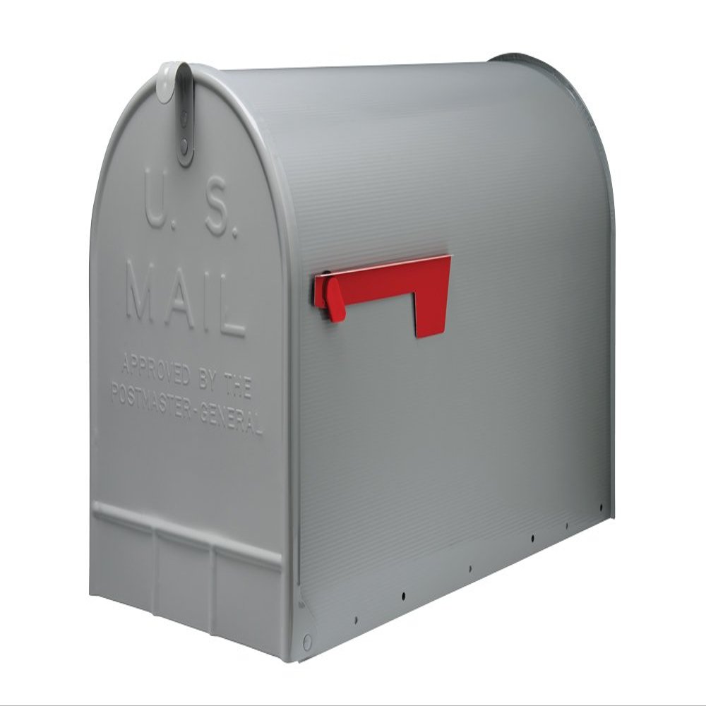 Gibraltar Mailboxes Stanley Extra-Large Capacity Galvanized Steel Grey, Post-Mount Mailbox, ST200000