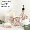 Milano Bathroom Accessories Set - 4 Piece Bathroom Accessory Set with Natural Mother of Pearl Shells - Decorative Bathroom Set Includes: Soap Dispenser, Toothbrush Holder, Tumbler and Soap Dish view 2
