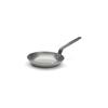 De Buyer - 5110.22 - 'Carbon Plus' Stove Round Lyonnaise Cup - Tail Feather Riveted - White Steel Sheet-Diameter 22 cm view 1