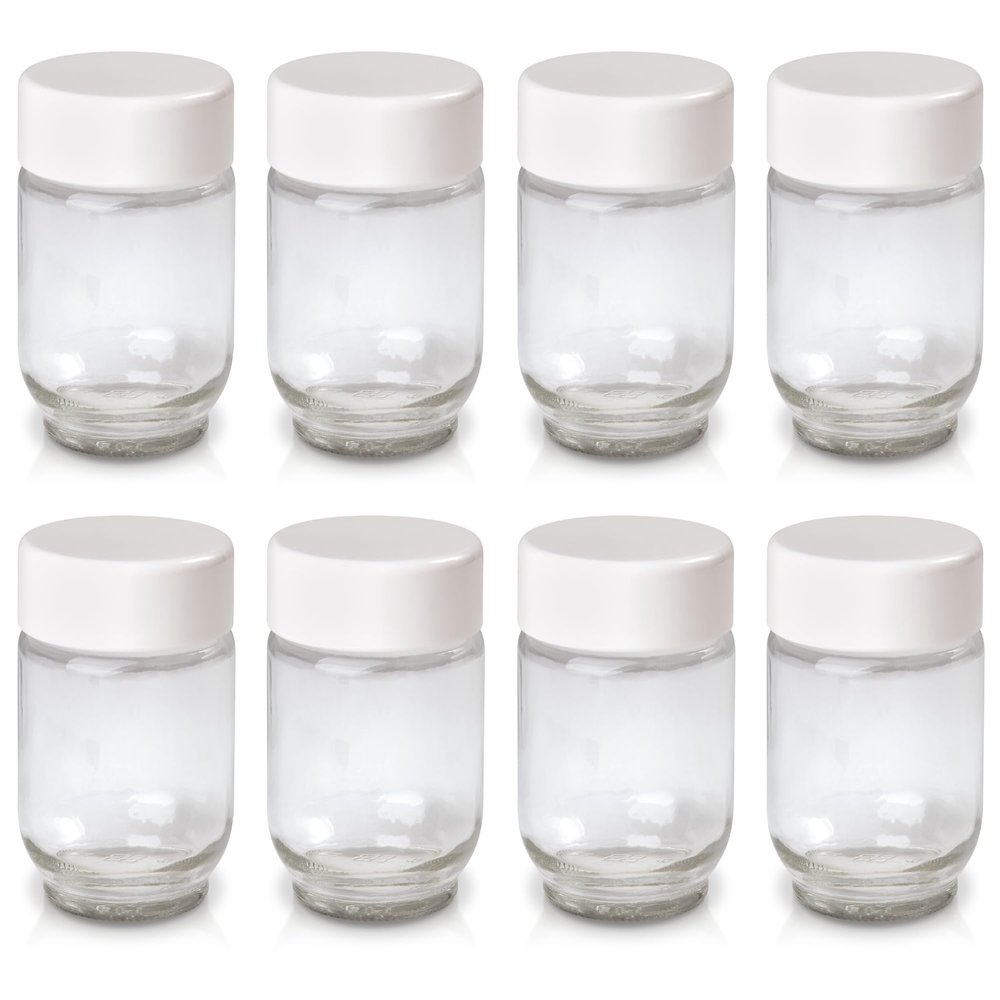 Euro Cuisine Glass Jars for Yogurt Maker, Set of 8