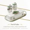 Spode Christmas Tree 3-Piece Hostess Set  Butter Dish with Lid, Salt Shaker & Pepper Shaker  Festive Earthenware for Christmas & Holiday Entertaining  Dishwasher Safe Gift Set view 2