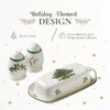 Spode Christmas Tree 3-Piece Hostess Set  Butter Dish with Lid, Salt Shaker & Pepper Shaker  Festive Earthenware for Christmas & Holiday Entertaining  Dishwasher Safe Gift Set view 3