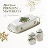 Spode Christmas Tree 3-Piece Hostess Set  Butter Dish with Lid, Salt Shaker & Pepper Shaker  Festive Earthenware for Christmas & Holiday Entertaining  Dishwasher Safe Gift Set view 4