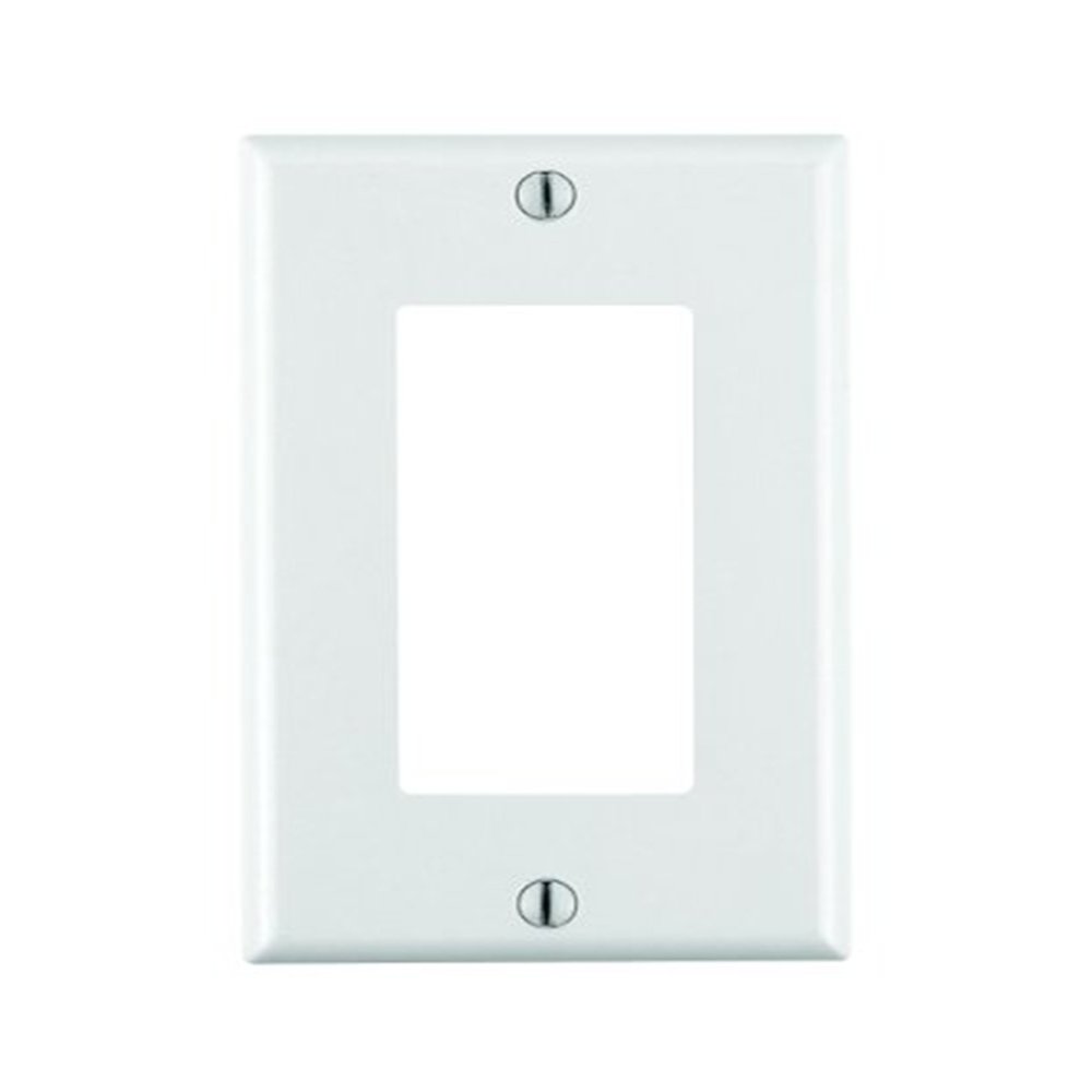 Leviton 1-Gang Decora/GFCI Wallplate, Standard Size, Thermoset, Device Mount, 80401-W, White