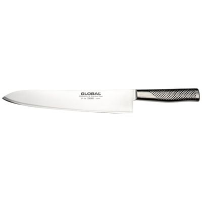 Global 11 inch Forged Heavyweight Chef's Knife, Japanese Stainless Steel, Razor-Sharp Edge, Made in Japan, GF-34