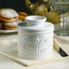 Butter Bell - The Original Butter Bell crock by L Tremain, a Countertop French Ceramic Butter Dish Keeper for Spreadable Butter, La Fleur Collection (White Raised Floral) view 2