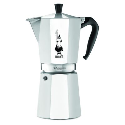 Bialetti - Moka Express: Iconic Stovetop Espresso Maker, Makes Real Italian Coffee, Moka Pot 12 Cups (22 Oz - 670 Ml), Aluminium, Silver