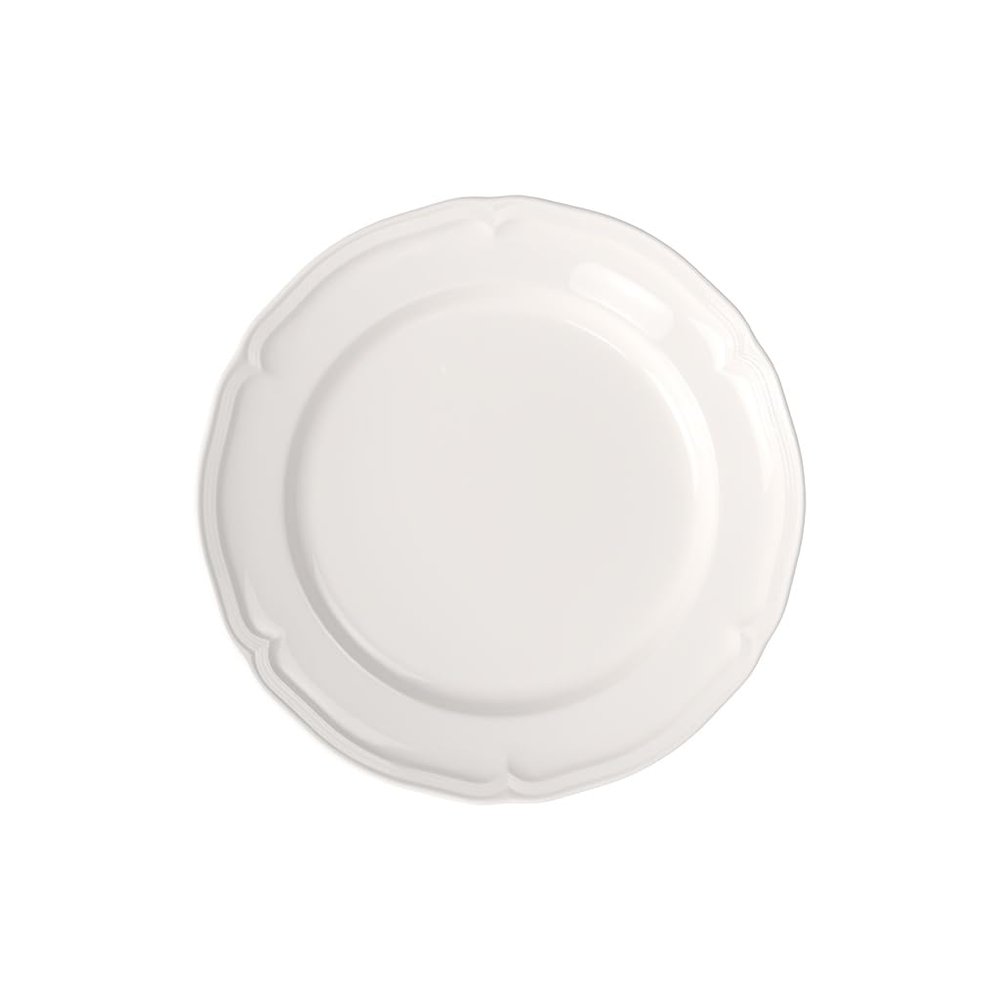 Villeroy & Boch Manoir Collection Dinner Plate, Premium Porcelain, Made in Germany, 10.5 in Diameter, Rich, Creamy White