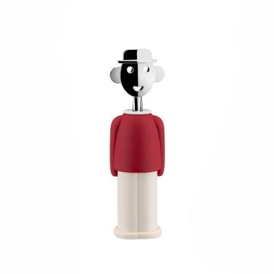 Alessi AAM23 R Alessandro M. - Design Corkscrew in Chrome-plated Zamak and Thermoplastic Resin, Red and White