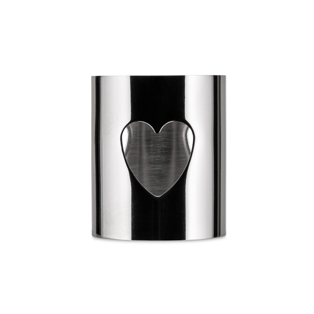 Alessi AKK10 H Girotondo - Open-Work Napkin Ring in 18/10 Stainless Steel, Heart.