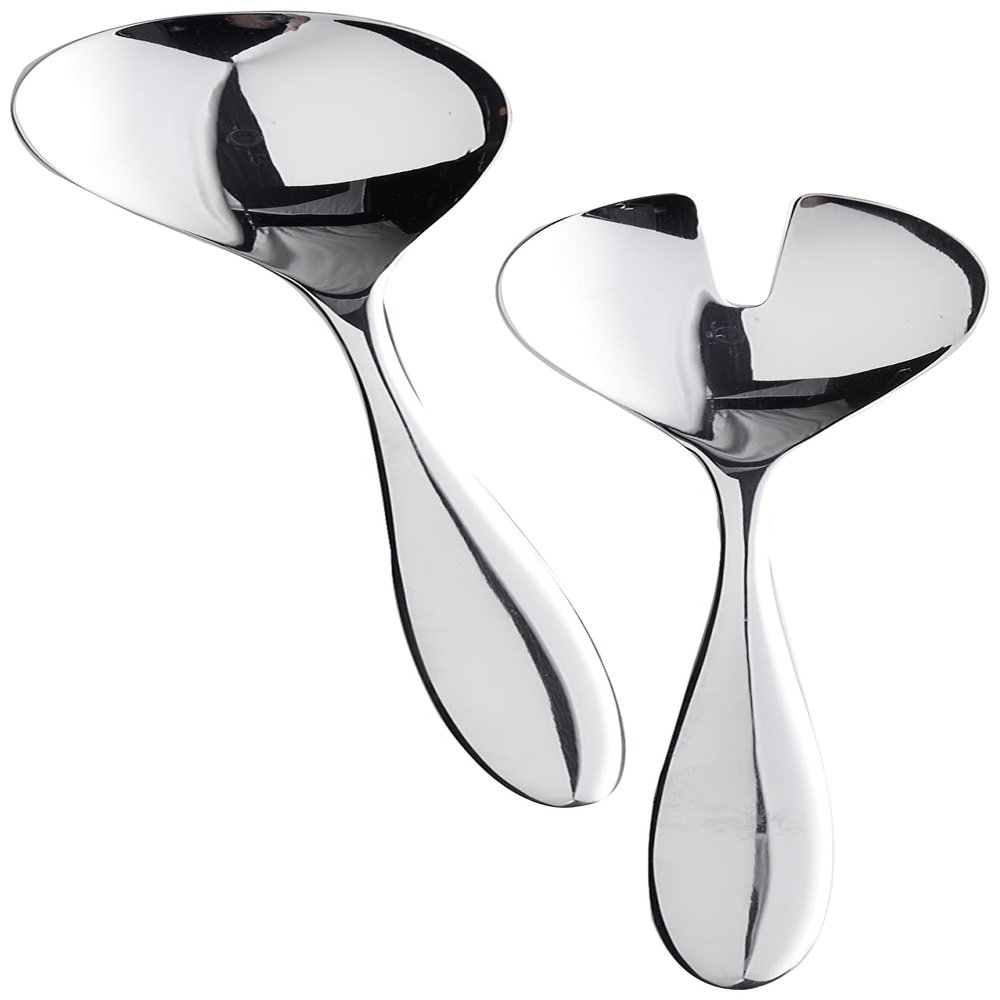 Alessi Mami 10-1/4-Inch by Salad Set, Mirror Polished, Silver